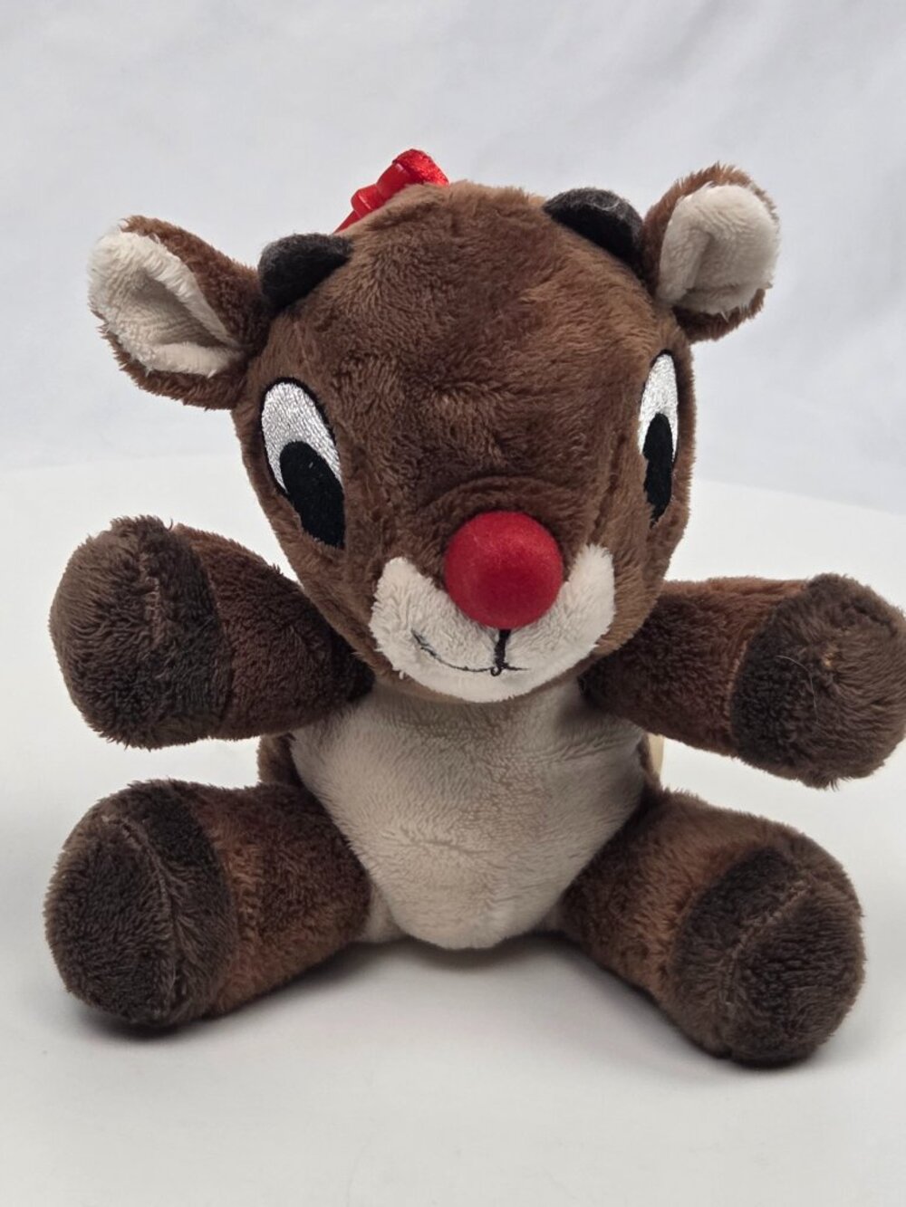small Dan Dee Rudolph the Red-Nosed Reindeer holiday plush toy 5" Clip